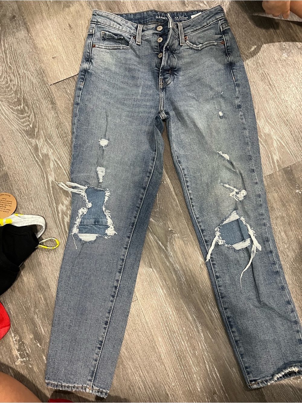 Old Navy Distressed Light Blue Women's High-Rise Jeans